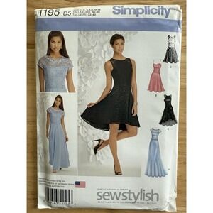Simplicity Pattern 1195 Misses' / Misses' Petite Dress‎ Size 4-12 Uncut FF